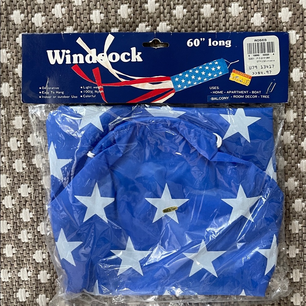 Windock 60" Blue Windsock with White Stars